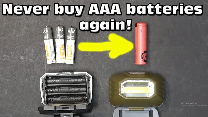 Head lamp battery hack: from AAA to Li-ion rechargeable battery